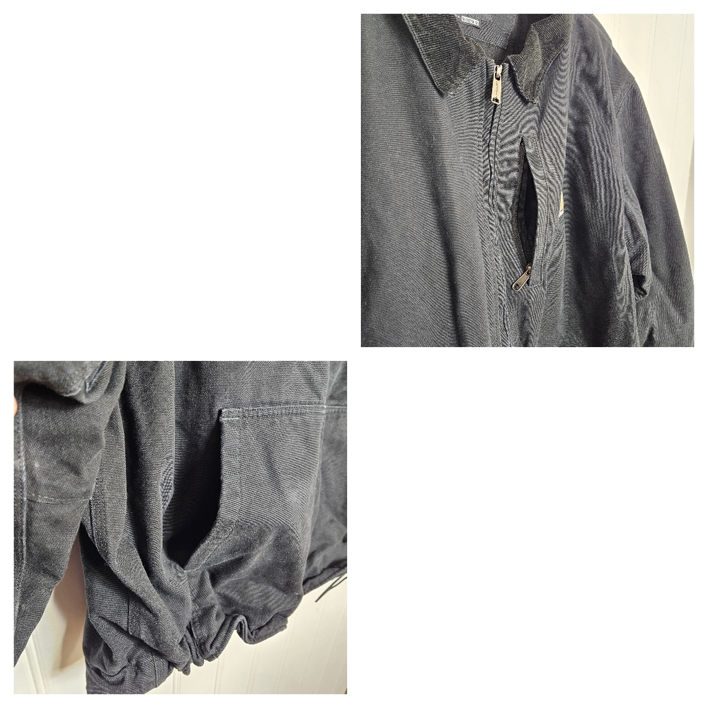 Carhartt Full Swing Fleece‑Lined Washed Black Workwear Jacket 2XL Tall Rugged - Picture 5 of 16